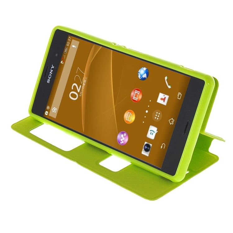 Oracle Texture Flip Leather Case with Holder & Caller ID Window for Sony Xperia Z3