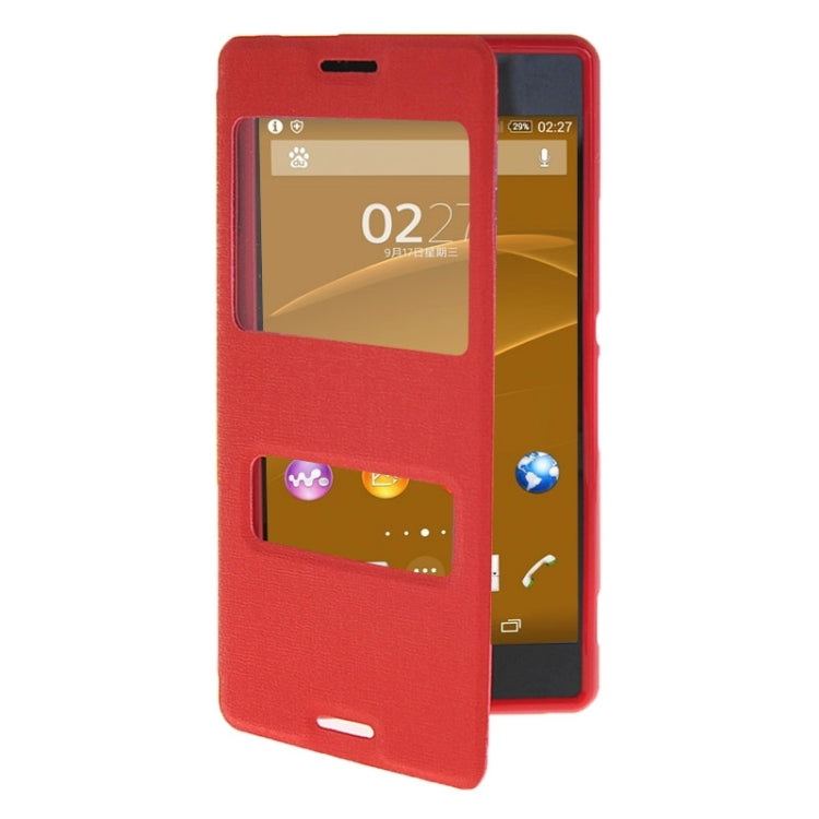 Oracle Texture Flip Leather Case with Holder & Caller ID Window for Sony Xperia Z3