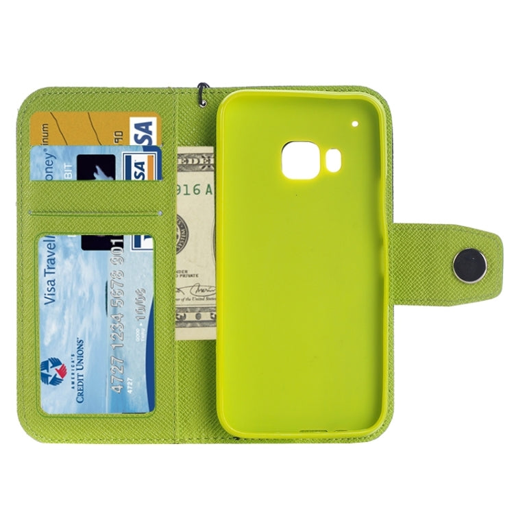 Cross Texture Contrast Color PU Flip Leather Case with Holder & Card Slots & Wallet & Lanyard for HTC One M9