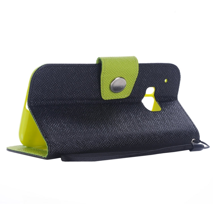 Cross Texture Contrast Color PU Flip Leather Case with Holder & Card Slots & Wallet & Lanyard for HTC One M9