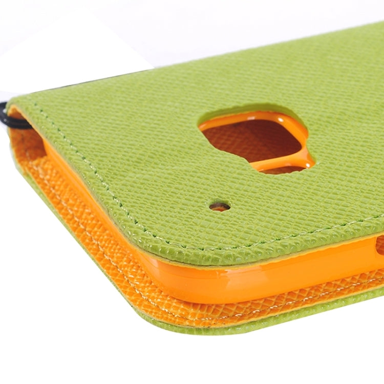 Cross Texture Contrast Color PU Flip Leather Case with Holder & Card Slots & Wallet & Lanyard for HTC One M9