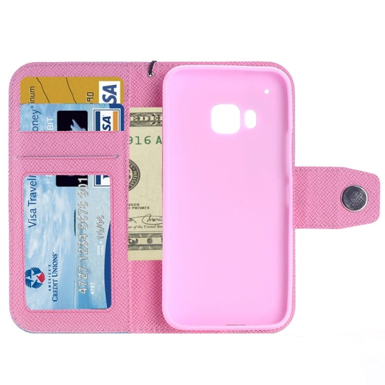 Cross Texture Contrast Color PU Flip Leather Case with Holder & Card Slots & Wallet & Lanyard for HTC One M9