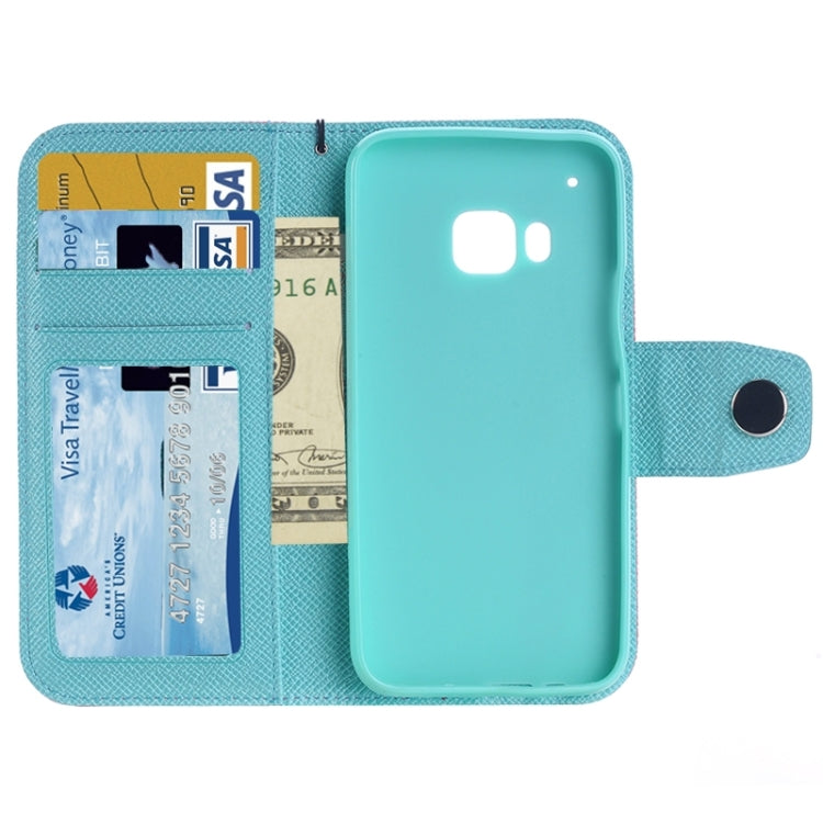 Cross Texture Contrast Color PU Flip Leather Case with Holder & Card Slots & Wallet & Lanyard for HTC One M9