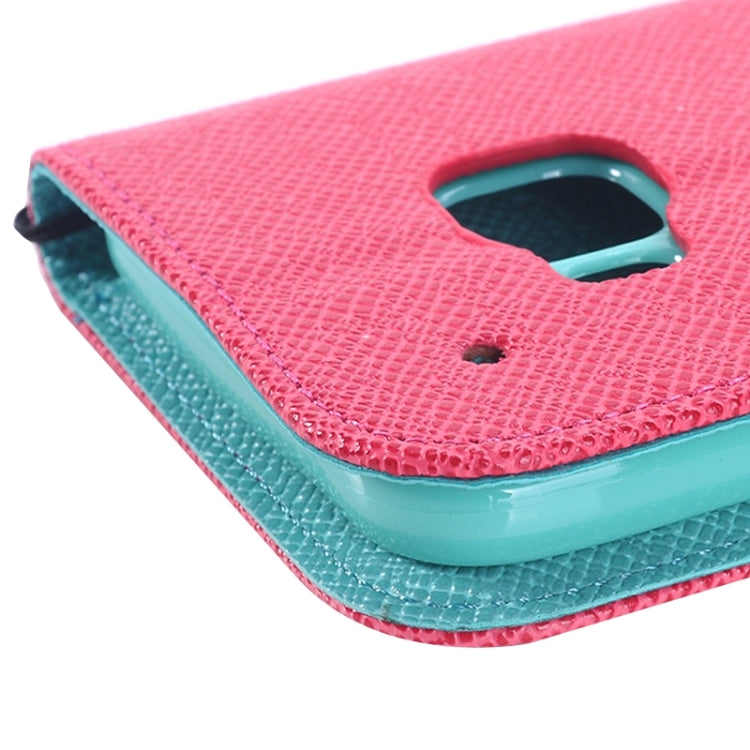 Cross Texture Contrast Color PU Flip Leather Case with Holder & Card Slots & Wallet & Lanyard for HTC One M9
