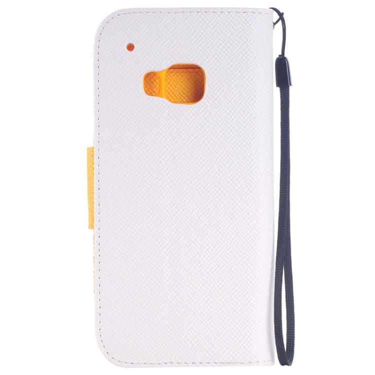 Cross Texture Contrast Color PU Flip Leather Case with Holder & Card Slots & Wallet & Lanyard for HTC One M9