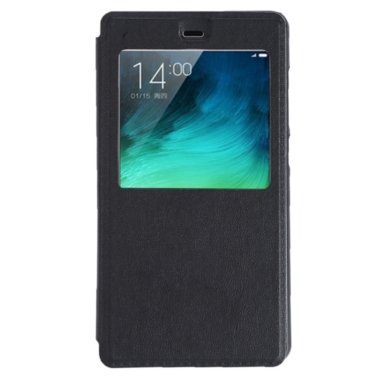 Litchi Texture Horizontal Flip Solid Color Leather Case with Holder & Call Display ID for Xiaomi Redmi Note 2(Black)