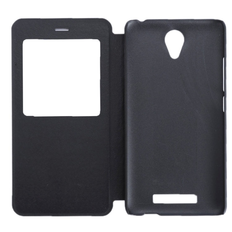 Litchi Texture Horizontal Flip Solid Color Leather Case with Holder & Call Display ID for Xiaomi Redmi Note 2(Black)