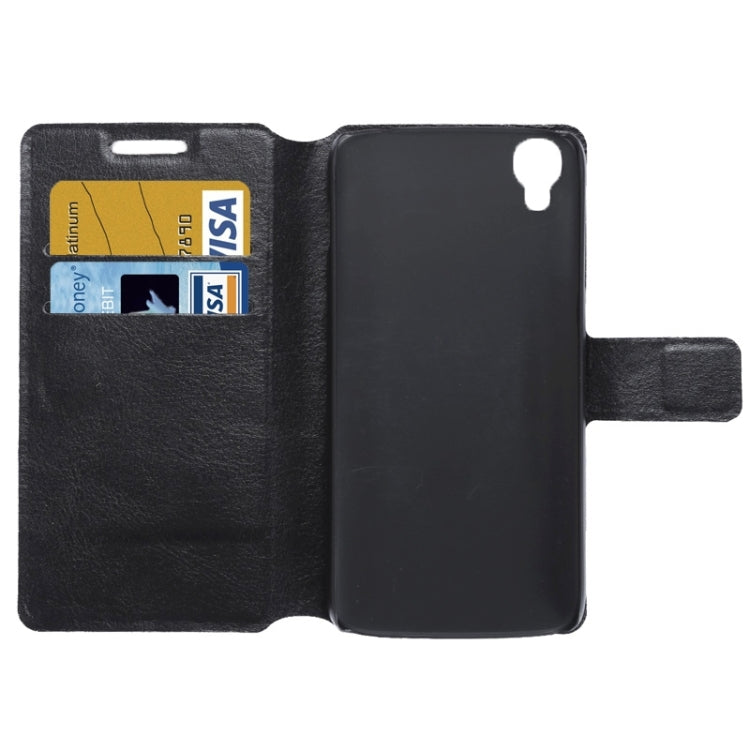 Crazy Horse Texture Horizontal Flip Leather Case with Holder & Card Slots for Alcatel Idol 3 4.7inch(Black)