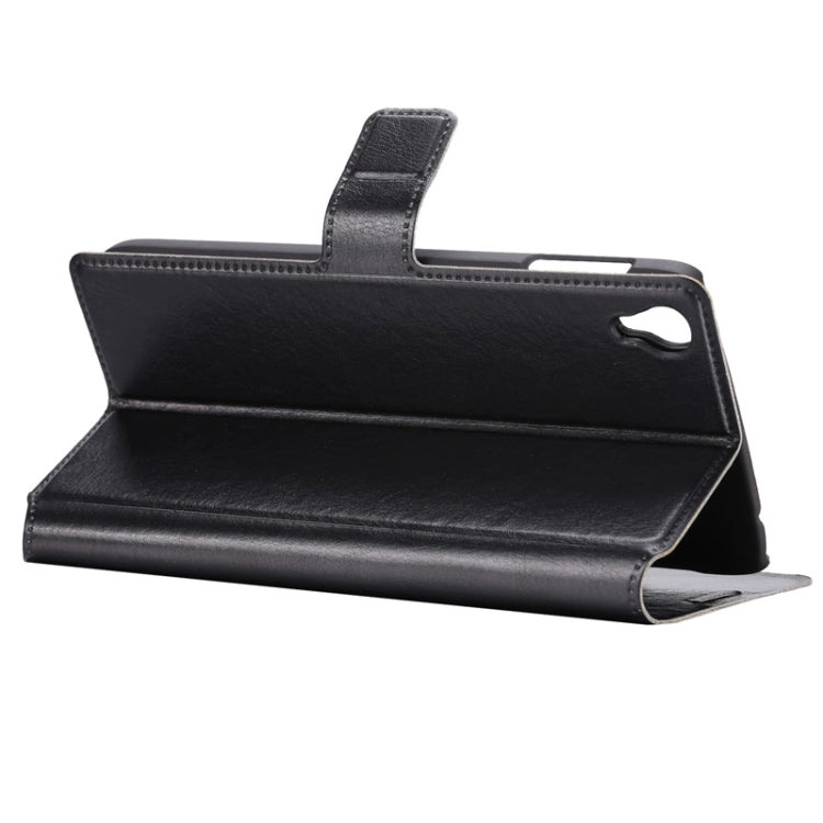 Crazy Horse Texture Horizontal Flip Leather Case with Holder & Card Slots for Alcatel Idol 3 4.7inch(Black)