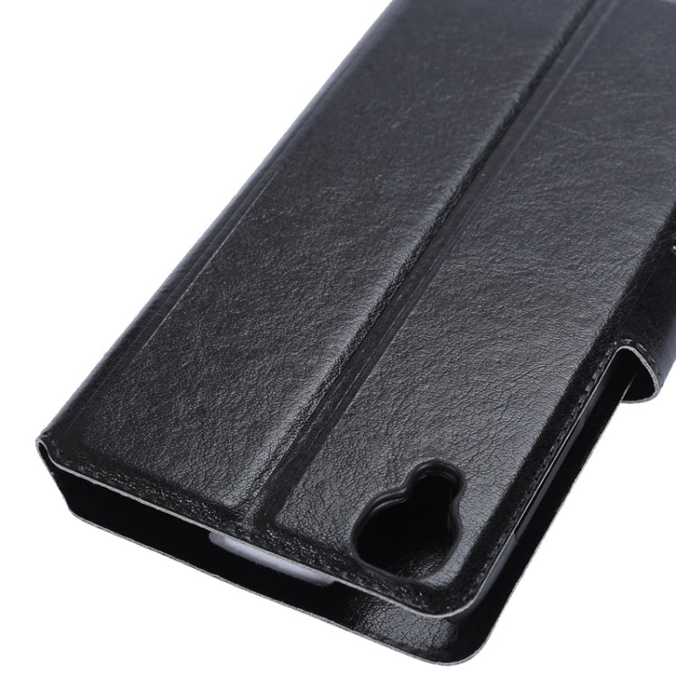 Crazy Horse Texture Horizontal Flip Leather Case with Holder & Card Slots for Alcatel Idol 3 4.7inch(Black)