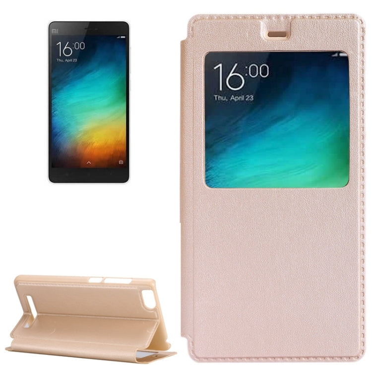 Litchi Texture Horizontal Flip Solid Color Leather Case with Holder & Call Display ID for Xiaomi Mi 4C / 4i