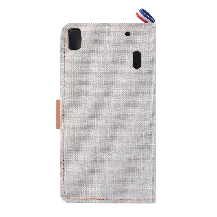 Denim Texture Horizontal Flip Leather Case with Magnetic Snap & Card Slots & Holder & Sling for Lenovo A7000