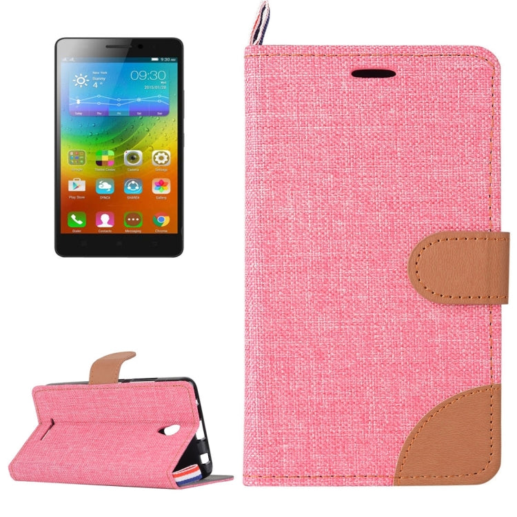 Denim Texture Horizontal Flip Leather Case with Magnetic Snap & Card Slots & Holder & Sling for Lenovo A5000