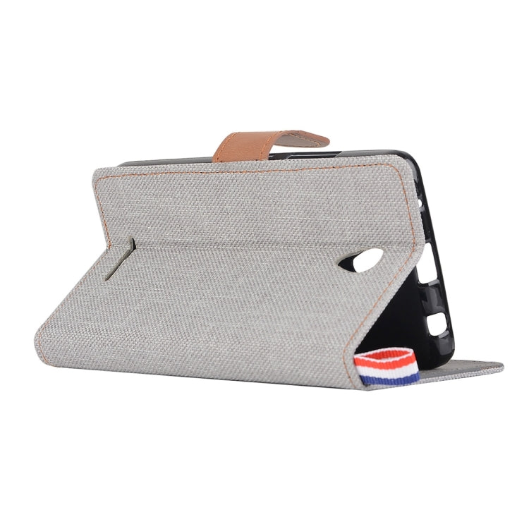 Denim Texture Horizontal Flip Leather Case with Magnetic Snap & Card Slots & Holder & Sling for Lenovo A5000