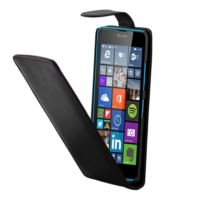 Vertical Flip Magnetic Button Leather Case for Microsoft Lumia 640