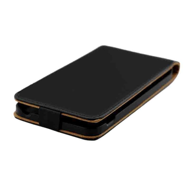 Vertical Flip Magnetic Button Leather Case for Sony Xperia E4(Black)