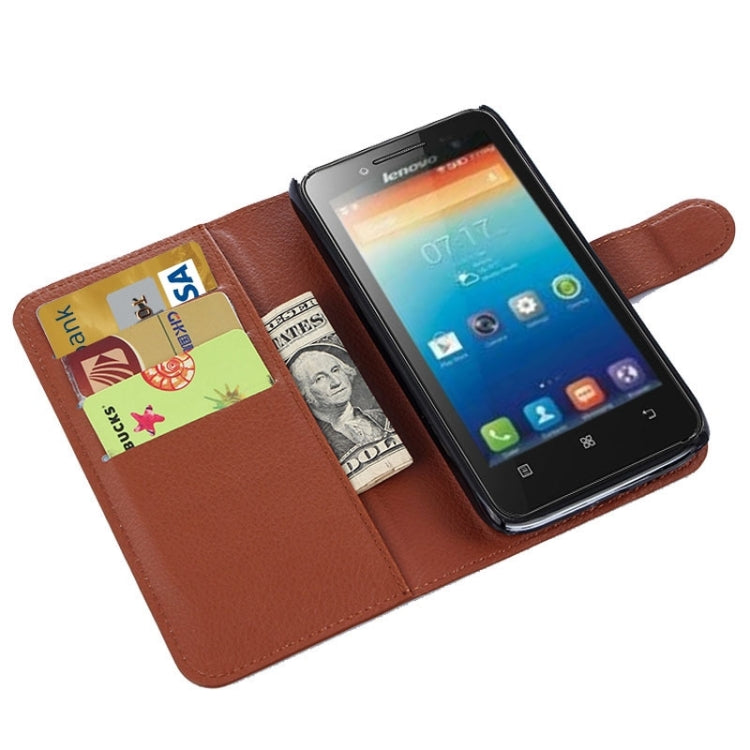 Horizontal Flip Solid color Leather Case with Card Slots & Holder & Wallet for Lenovo A859