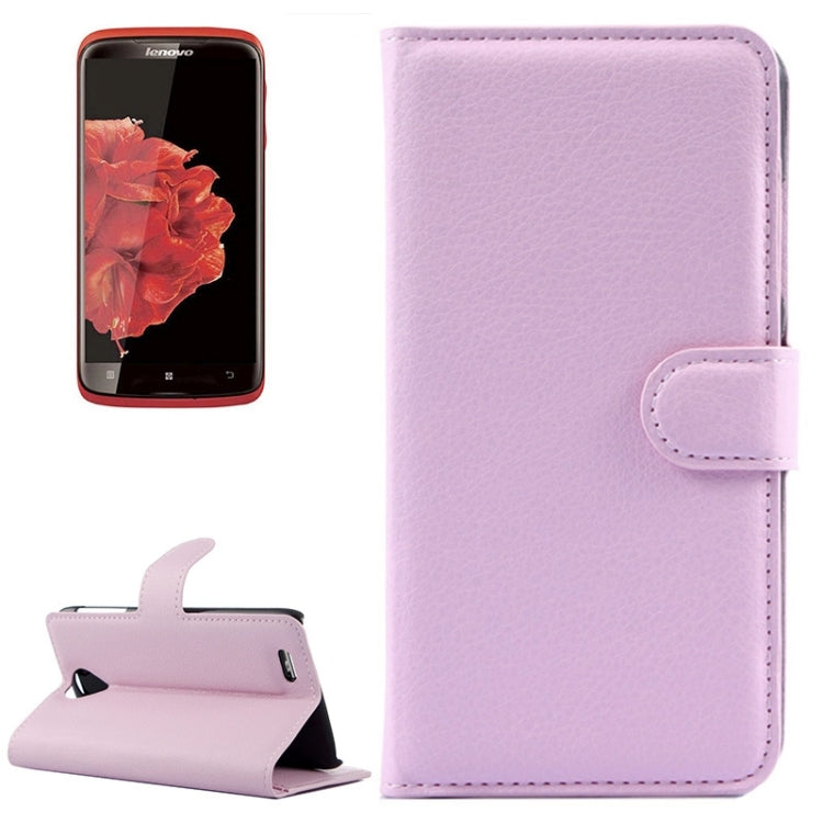 Horizontal Flip Solid color Leather Case with Card Slots & Holder & Wallet for Lenovo S820