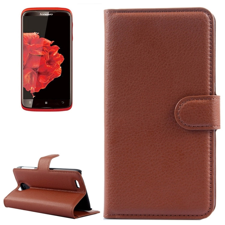 Horizontal Flip Solid color Leather Case with Card Slots & Holder & Wallet for Lenovo S820
