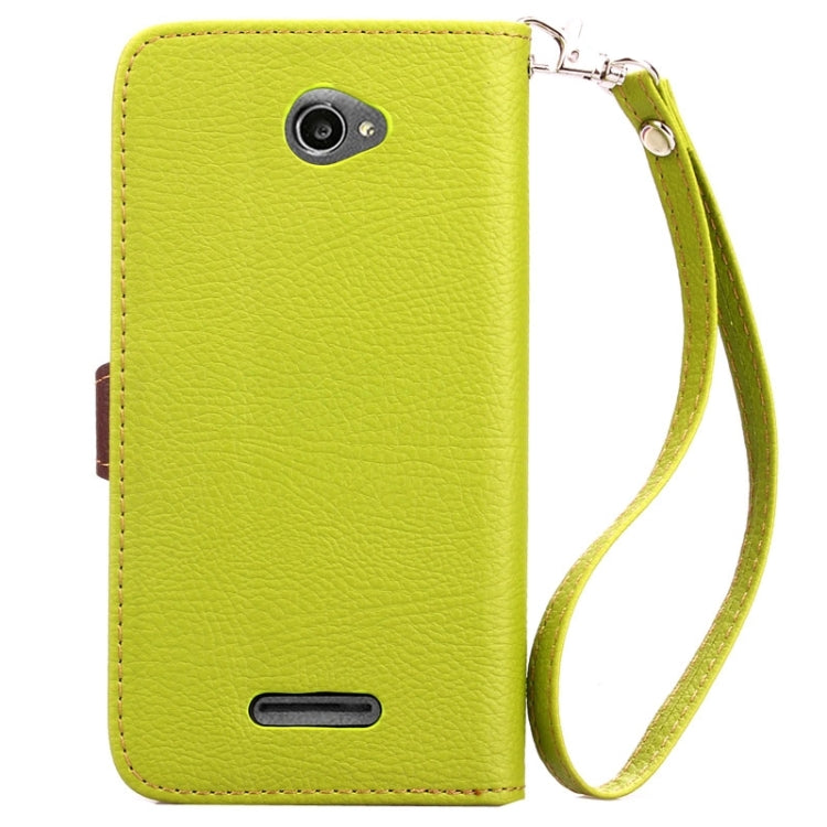 Leaf Magnetic Snap Litchi Texture Horizontal Flip Leather Case with Card Slots & Wallet & Holder & Lanyard for Sony Xperia E4