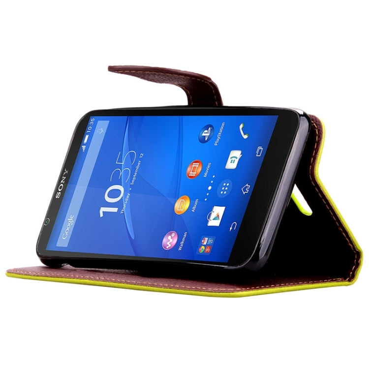 Leaf Magnetic Snap Litchi Texture Horizontal Flip Leather Case with Card Slots & Wallet & Holder & Lanyard for Sony Xperia E4