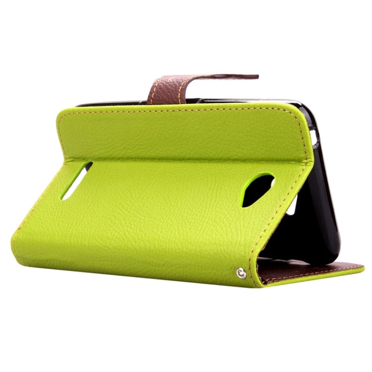 Leaf Magnetic Snap Litchi Texture Horizontal Flip Leather Case with Card Slots & Wallet & Holder & Lanyard for Sony Xperia E4