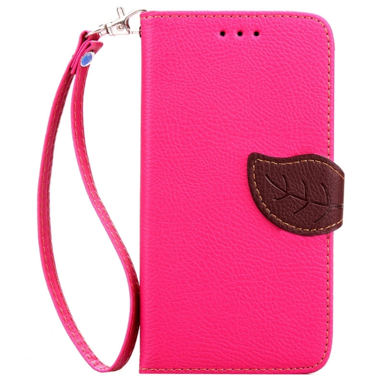 Leaf Magnetic Snap Litchi Texture Horizontal Flip Leather Case with Card Slots & Wallet & Holder & Lanyard for Sony Xperia E4