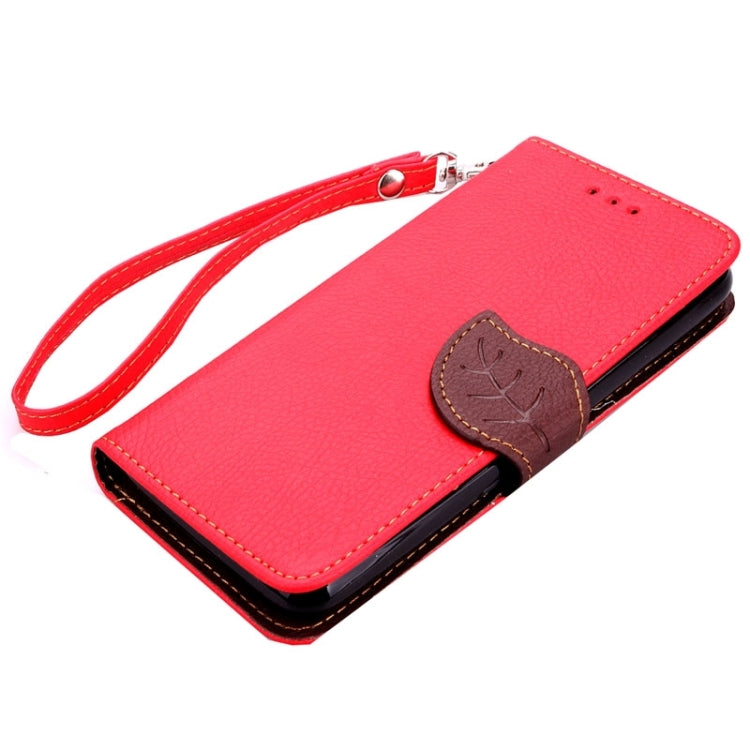 Leaf Magnetic Snap Litchi Texture Horizontal Flip Leather Case with Card Slots & Wallet & Holder & Lanyard for Sony Xperia E4