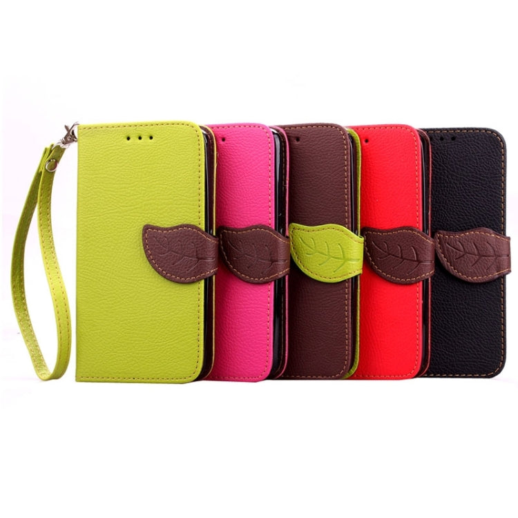 Leaf Magnetic Snap Litchi Texture Horizontal Flip Leather Case with Card Slots & Wallet & Holder & Lanyard for Sony Xperia E4