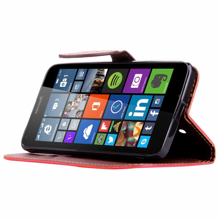 Leaf Magnetic Snap Litchi Texture Horizontal Flip Leather Case with Card Slots & Wallet & Holder & Lanyard for Microsoft Lumia 640