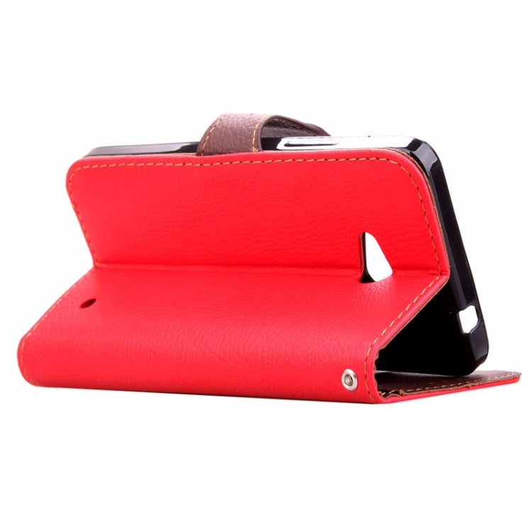 Leaf Magnetic Snap Litchi Texture Horizontal Flip Leather Case with Card Slots & Wallet & Holder & Lanyard for Microsoft Lumia 640