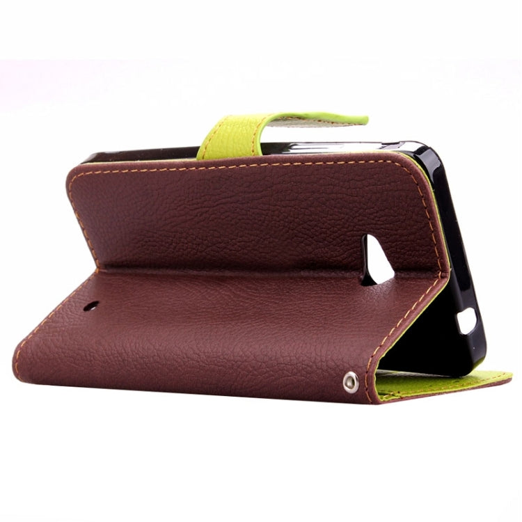 Leaf Magnetic Snap Litchi Texture Horizontal Flip Leather Case with Card Slots & Wallet & Holder & Lanyard for Microsoft Lumia 640