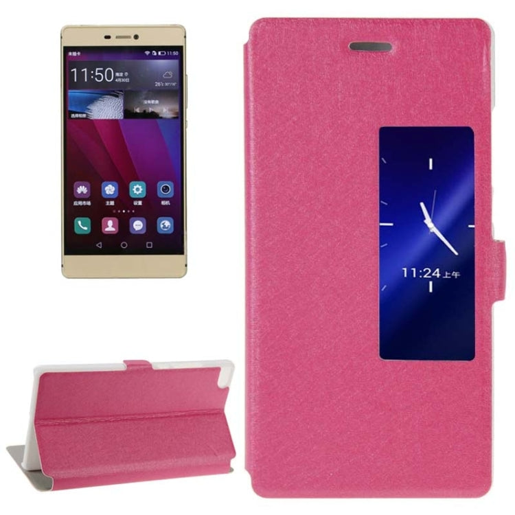 Crazy Horse Texture Horizontal Flip Solid Color Leather Case with Call Display ID & Magnetic Closure & Holder for Huawei P8
