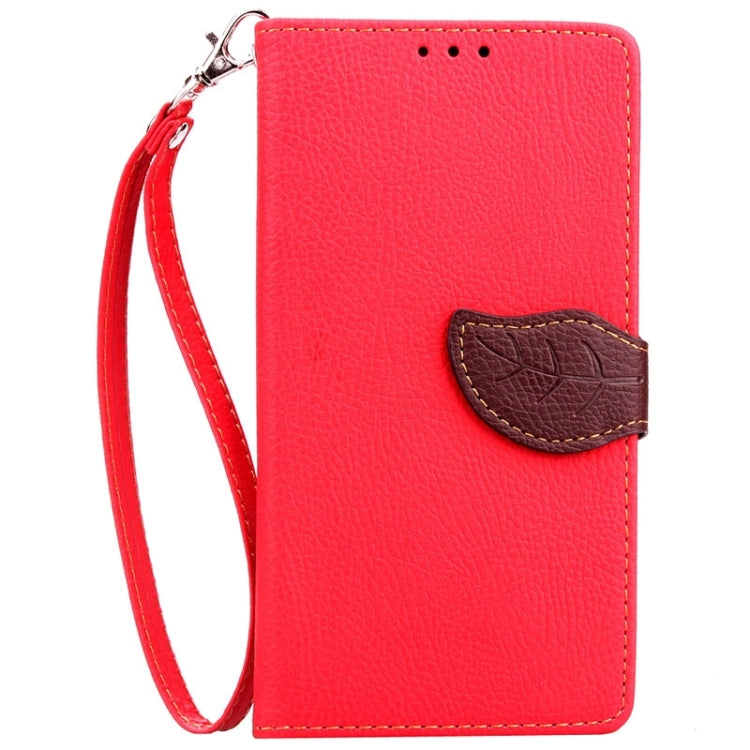 Leaf Magnetic Snap Litchi Texture Horizontal Flip Leather Case with Card Slots & Wallet & Holder & Lanyard for Huawei Ascend G7