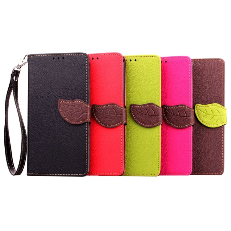 Leaf Magnetic Snap Litchi Texture Horizontal Flip Leather Case with Card Slots & Wallet & Holder & Lanyard for Huawei Ascend G7