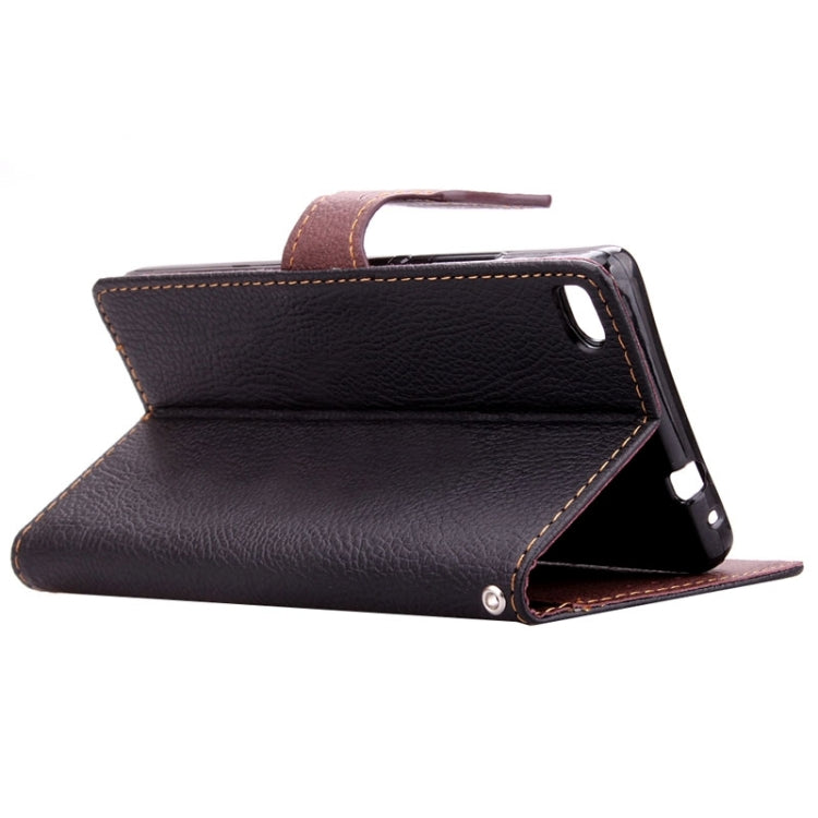 Leaf Magnetic Snap Litchi Texture Horizontal Flip Leather Case with Card Slots & Wallet & Holder & Lanyard for Huawei P8