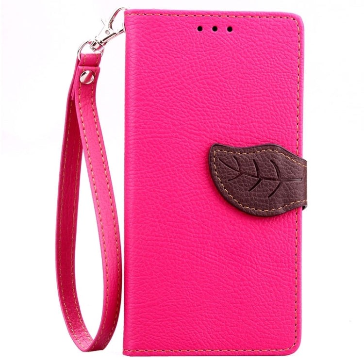 Leaf Magnetic Snap Litchi Texture Horizontal Flip Leather Case with Card Slots & Wallet & Holder & Lanyard for Huawei P8