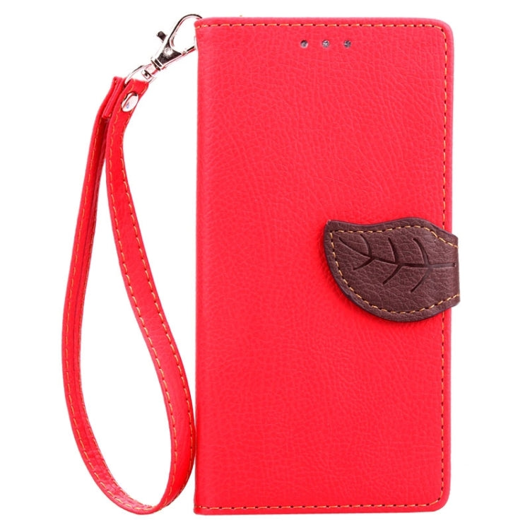 Leaf Magnetic Snap Litchi Texture Horizontal Flip Leather Case with Card Slots & Wallet & Holder & Lanyard for Huawei P8