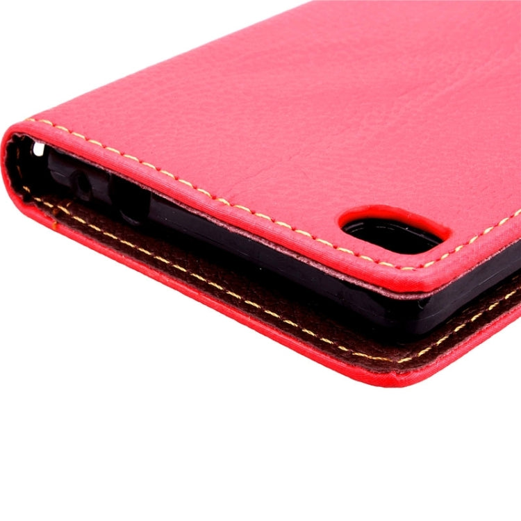 Leaf Magnetic Snap Litchi Texture Horizontal Flip Leather Case with Card Slots & Wallet & Holder & Lanyard for Huawei P8