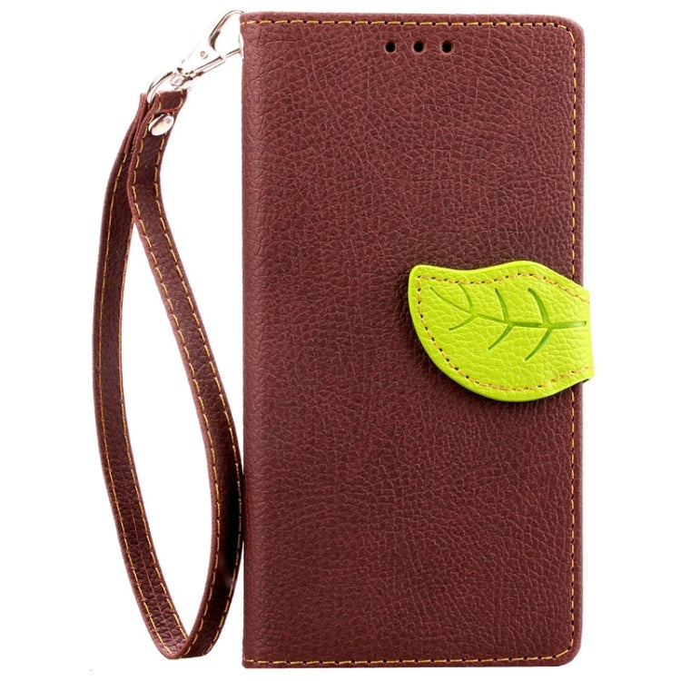 Leaf Magnetic Snap Litchi Texture Horizontal Flip Leather Case with Card Slots & Wallet & Holder & Lanyard for Huawei P8