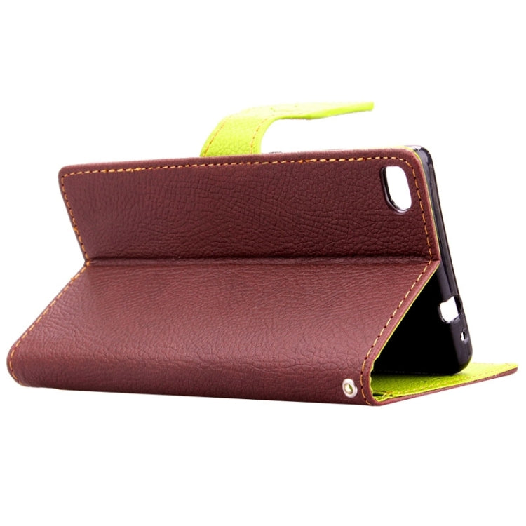 Leaf Magnetic Snap Litchi Texture Horizontal Flip Leather Case with Card Slots & Wallet & Holder & Lanyard for Huawei P8