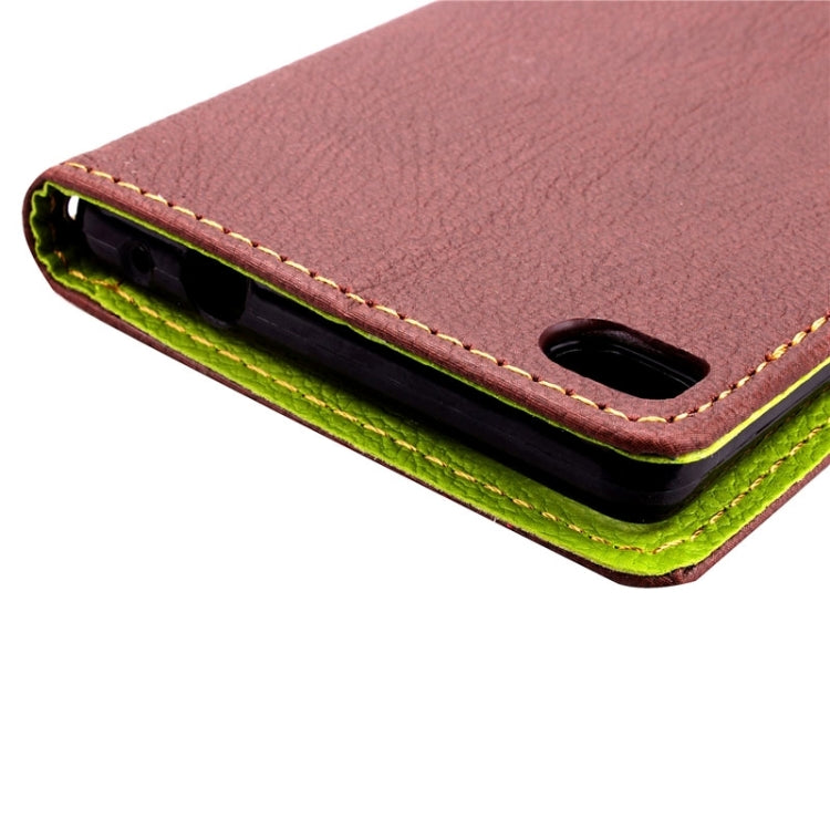 Leaf Magnetic Snap Litchi Texture Horizontal Flip Leather Case with Card Slots & Wallet & Holder & Lanyard for Huawei P8