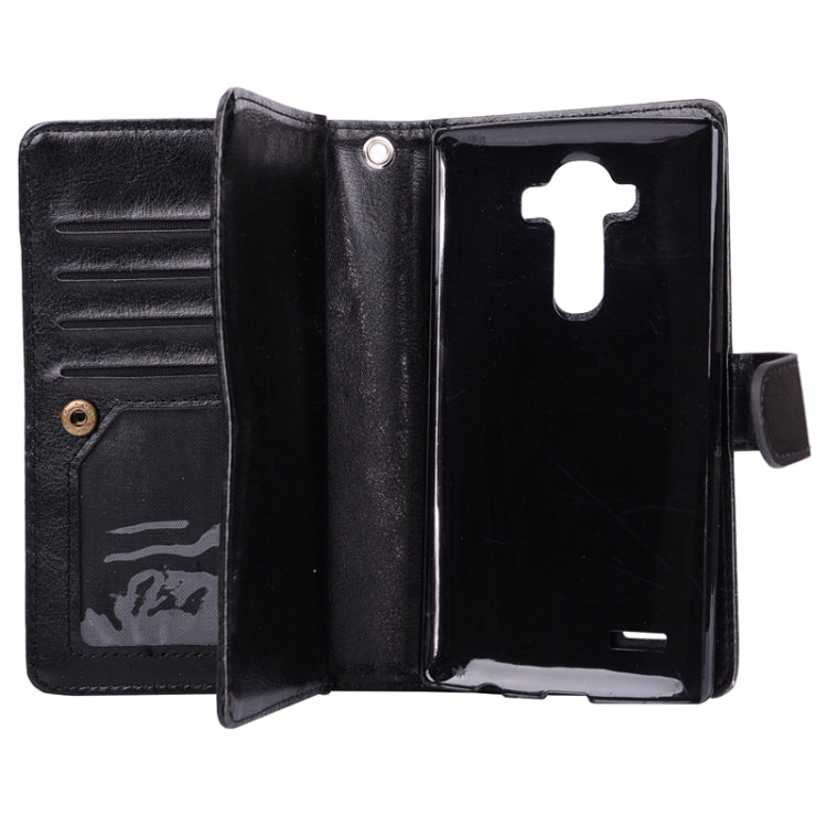 Multifunctional Crazy Horse Texture Horizontal Flip Solid Color Leather Case with Nine Card Slots & Wallet for LG G4 / H815
