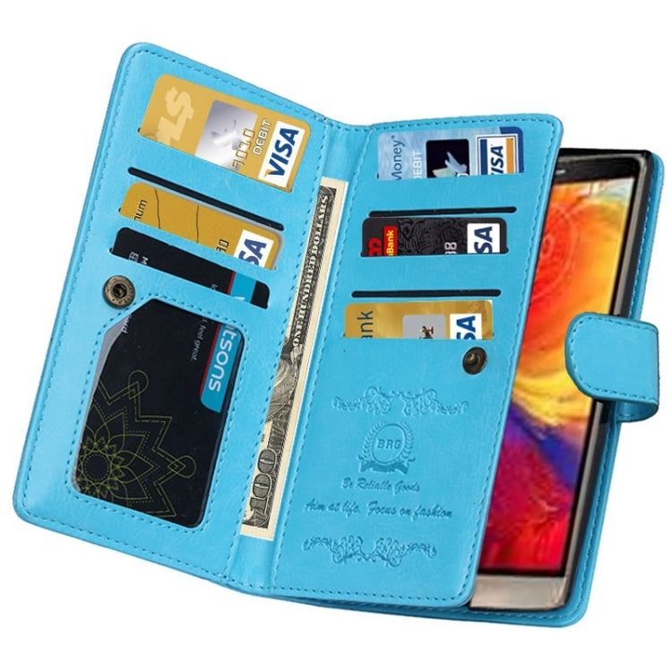Multifunctional Crazy Horse Texture Horizontal Flip Solid Color Leather Case with Nine Card Slots & Wallet for LG G4 / H815