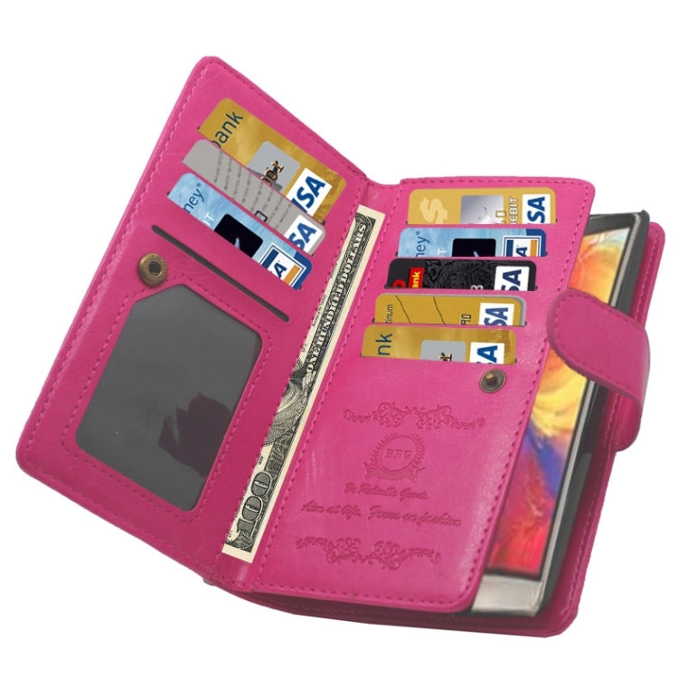 Multifunctional Crazy Horse Texture Horizontal Flip Solid Color Leather Case with Nine Card Slots & Wallet for LG G4 / H815