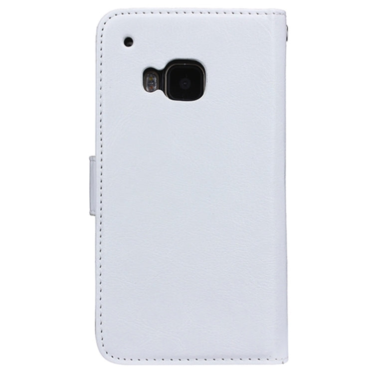 For HTC One M9 Multifunctional Crazy Horse Texture Horizontal Flip Solid Color Leather Case with Nine Card Slots & Wallet