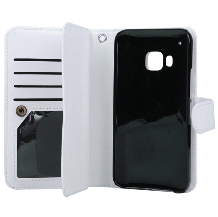 For HTC One M9 Multifunctional Crazy Horse Texture Horizontal Flip Solid Color Leather Case with Nine Card Slots & Wallet