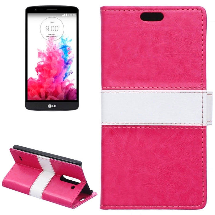 Color Matching Flip Leather Case with Holder & Card Slots & Wallet for LG G3 Stylus / D690