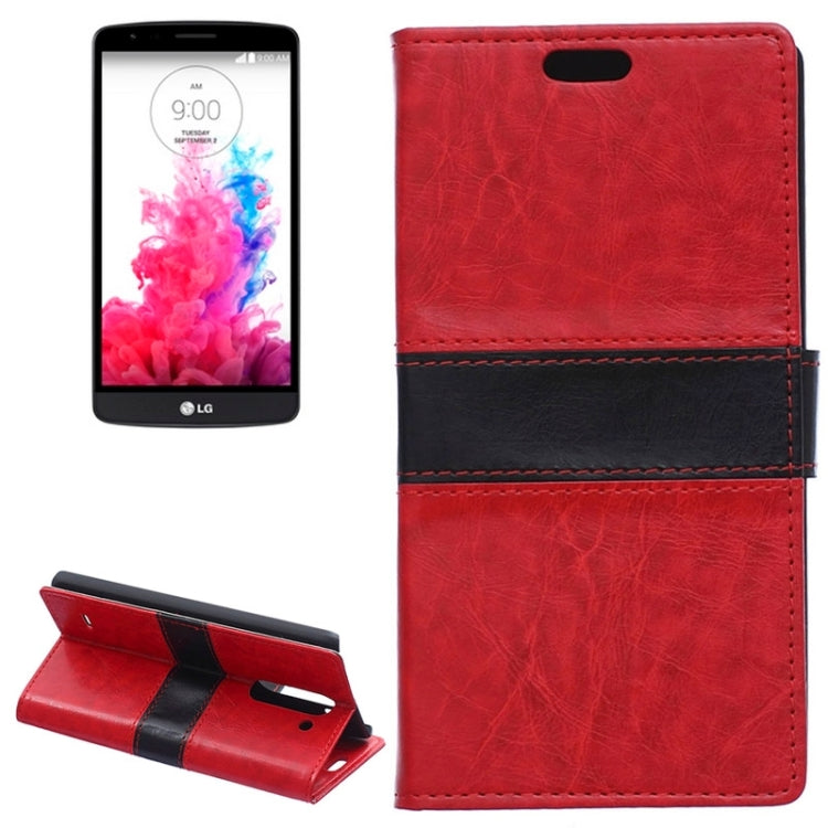Color Matching Flip Leather Case with Holder & Card Slots & Wallet for LG G3 Stylus / D690