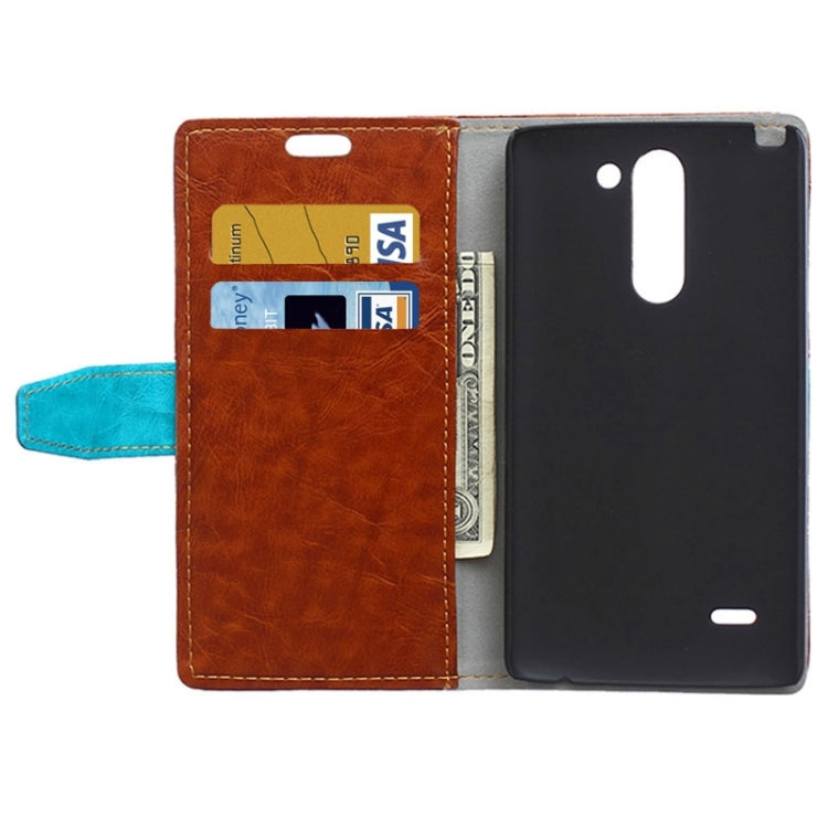 Color Matching Flip Leather Case with Holder & Card Slots & Wallet for LG G3 Stylus / D690